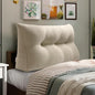 WOWMAX Wedge Pillow Headboard Dorm Headboard Twin XL Bed Bolster Pillow for Bed with Removable Cover, 85% Linen 15% Cotton Blend, Natural Color