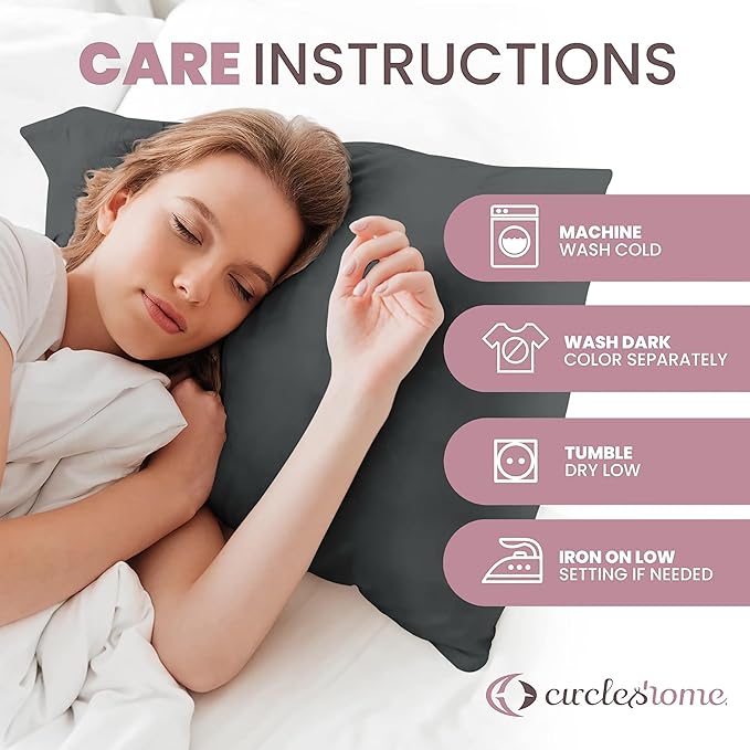 CirclesHome Pillow Protectors 2 Pack King Zippered - 100% Cotton Breathable Pillowcases - Protects Pillows from Dirt, Dust and Debris (King - Set of 2 - 20x36)