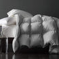 Royoliving Premium Feathers Down Comforter 100% Cotton Cover Duvet Insert with Corner Tabs (Grey, California King All Season)