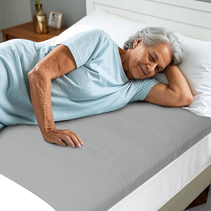 Bed Pads Washable Waterproof for Incontinence Adults, Reusable Wetting Pad Mattress Protector Underpads Tuckable Quick Dry, Fits Full Size Bed, 36" x 54", Gray