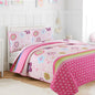 Cozy Line Home Fashions Pink Little Heart Floral Microfiber Reversible Girls Coverlet Bedspread Quilt Set, Bedspread, Coverlet (Flower Garden, Twin - 2 Pieces)