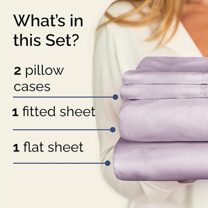 Twin 4 Piece Sheet Set - Comfy Breathable & Cooling - Soft Hotel Luxury Bedding Set with 8-16 Inch Deep Pockets - 1 Flat & 1 Fitted Sheet & 2 Pillowcases - Wrinkle Free & Easy Care - Light Lavender