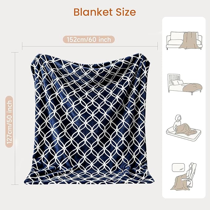Heated Throw Blanket Electric Blanket with Built-in Button Controller 50"x60" One-Touch Ultra Cozy Soft Warm Heating Electric Blanket with 4 Heat Levels & 4 Hours Auto-Off Overheat