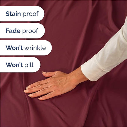 King 6 Piece Sheet Set - Comfy Breathable & Cooling - Ultra Soft Hotel Luxury Bedding Set w/ 8-16 Inch Deep Pockets - 1 Flat & 1 Fitted Sheet & 4 Pillowcases - Wrinkle Free and Easy Care - Burgundy