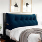 Triangle Headboard Pillow - 3 in 1 Large Bed Pillow as Wedge Reading Pillow, Large Couch Daybed Pillow or Positioning Support Backrest Back Cushion for Sitting in Bed Velvet Queen Deep Blue