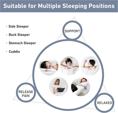 Leeden Body Pillow - Premium White Firm Fluffy Long Pillow - 21 x 54 Soft Plush Full Body Pillows - Adjustable Side Pillow for Sleeping