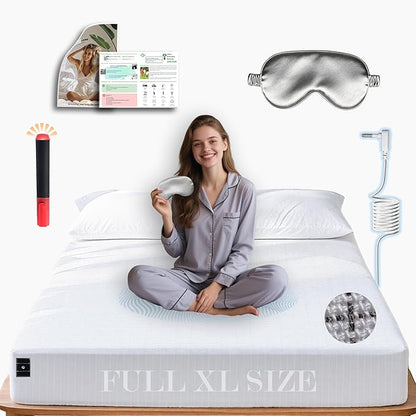 Ali King Grounding Sheets - Full XL Size, Soft Cotton with Silver Fiber, 15'' Deep Pocket Earth Grounding Fitted Bed Sheets for Improved Sleep (White, Full XL 54''*80''*15'')