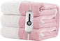 Electric Heated Blanket Twin Size 62"x84" - Dual-Sided with Microplush & Sherpa Fabric, 4 Heat Settings & 10 Hours Auto Off, Machine Washable - Light Pink