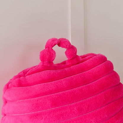 Yaoshuho Large Reading Pillow for Adults, Back Support Pillow for Sitting Up in Bed with Arms, Couch for Lounging Bedrest, Hot Pink
