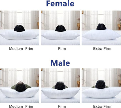 Shatex Extra Firm Pillow Standard Size 26 x 20 inch, Bed Pillow with Adjustable Insert Provides Stronger Support - for Back, Stomach & Side Sleepers,Super Firm