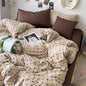 Light Khaki Duvet Cover Twin 2Pcs Chocolate Brown Love Heart Bedding Set Simple Fashion Love Heart Shaped Pattern Bedding Reversible Soft Microfiber Zipper Closure