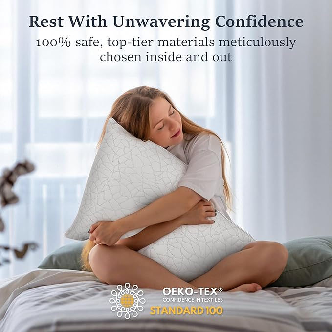 COZSINOOR Bed Pillows Queen Size - Premium Down Alternative Pillows Set of 2 for Side, Back, and Stomach Sleepers Cooling Hotel Quality Fluffy Soft Microfiber Fill Breathable Skin-Friendly