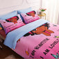 7 Piece Black Girls Magic Comforter Set Twin Size African American Girl Bedding Sets Bed in A Bag for Kids Teens Inspirational Quotes Pink Blue Quilt Room Decor