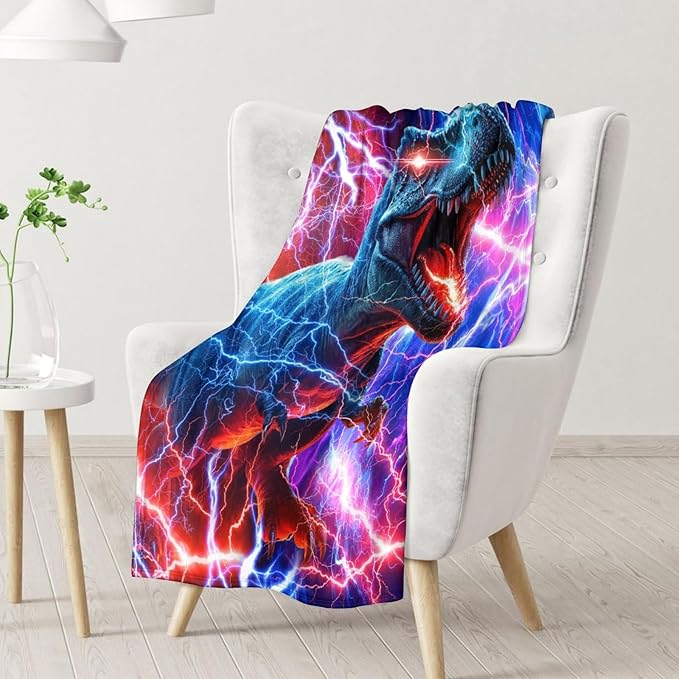 Kids Blanket Gifts Dinosaur Blankets for Boys - 40" x 50" Soft Lightweight Toddler Throws Stuff for Couch, Office & Travel