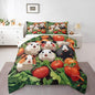 Guinea Pig Bedding Set Twin Size Fresh Vegetables Comforter Set for Girls Boys Room Decor Kawaii Cartoon Animal Down Comforter Cute Guinea Pigs Quilt Set with 1 Pillowcase