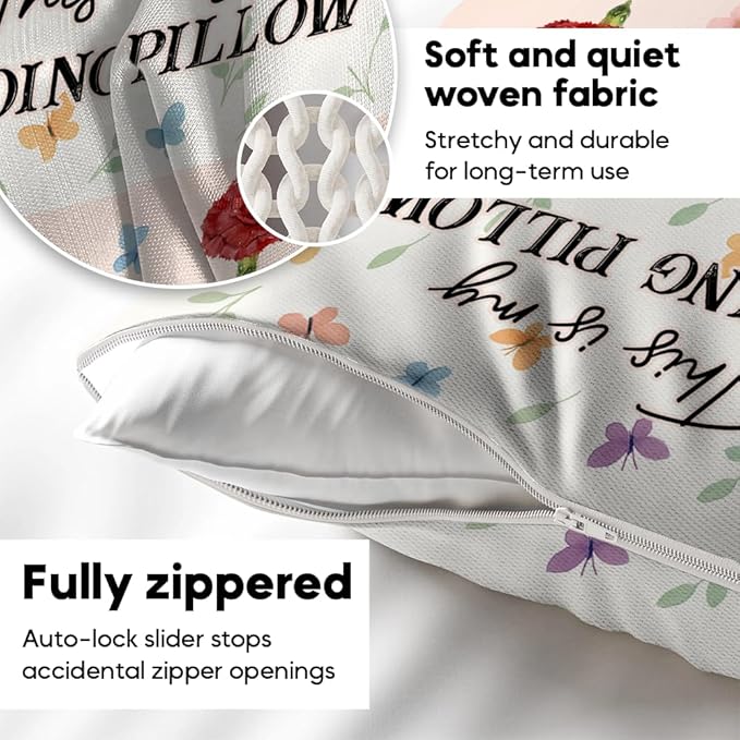 ENCYCOM Personalized Book Reading Pocket Pillow - Custom Reading Pillows with Name – Uniqua Gift for Bookworm Girls, Women Who Love Books, Perfect for Bed or Cozy Corner (Reading Pillow 05)
