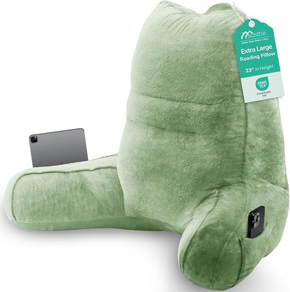 Sasttie Reading Pillow, Pillows for Reading or Relaxing – Ergonomic Support for Head, Neck, Back, and Lumbar, 23-Inch, Sage Green