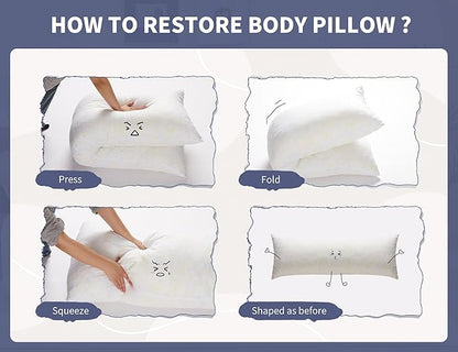 Purple Body Pillow for Day Bed Queen Bed Set 20x54 King Size Lumbar Pillows Hug Pregnancy Purple Sleep Therapy Body Pillow Full Body Pillows for Adults Back Pain Machine Washable