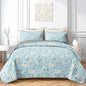 QOOMO Daisy Quilt Set Twin Size,Rainbow Bedspread Coverlet Set,Floral 3Pcs Bedding Set Printed Quilt with 2 Pillowcases,Soft and Lightweight,for All Seasons