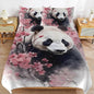 3D Panda Comforter Set Queen Size,Cute Panda Print Comforter Cover 3-Pieces for Kid Teen Boys Girls Room Decor,Lovely Animal Theme Duvet Cover with 2 Pillowcases (Twin)
