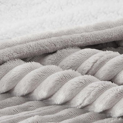 Westinghouse Heated Throw Blanket, Soft Flannel Sherpa Electric Throw with 6 Heating Levels & 2-10 Hours Auto Shut Off, Fast Heating & ETL Certification, Machine Washable, 50x60 Inch, Light Grey