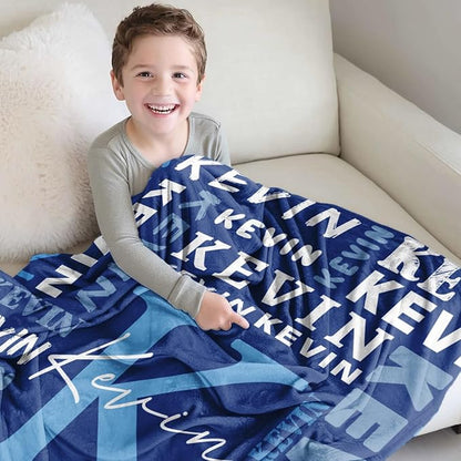 Personalized Blankets for Teen Girls Boys - Printed in USA, Custom Blanket with Kids Names, Ultra-Soft Flannel Monogrammed Baby Throws Blankets, Customized Christmas Brithday Gifts for Adults