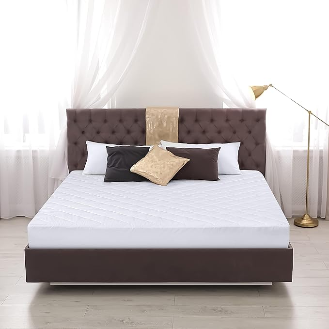 Utopia Bedding 2 Pack Quilted Fitted Mattress Pad, King Size, Elastic Fitted Mattress Topper Protector and Cover with Deep Pocket Stretches up to 16 Inches, Machine Washable (White)