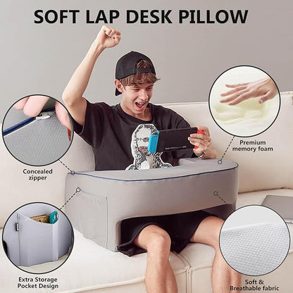 Reading Pillow, Ergonomic Lap Desk, Book Pillow for Reading in Bed, Arm Rest for Couch, Lap Pillow, Reading Cushion, Gaming Pillow, Arm Pillows for Adults