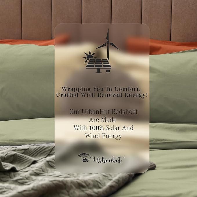 URBANHUT 1000 Thread Count Damask Striped Full Size Egyptian Cotton Sheets, Long Staple Soft & Breathable, 4 Pc Bed Sheet Sets, Luxury Hotel Sateen Finish Sheets Fits 16" Deep Pocket - Sage
