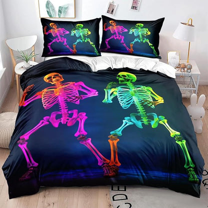 Halloween Twin Duvet Comforter Cover Sets with 2 Pillowcases for Kids Girls Teens Adult Bedroom Decor