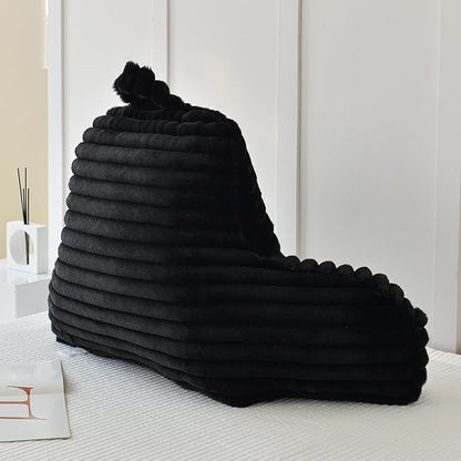 Yaoshuho Large Reading Pillow for Adults, Back Support Pillow for Sitting Up in Bed with Arms, Couch for Lounging Bedrest, Black