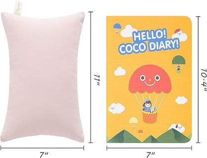 FLXXIE 2 Pack Microfiber Small Mini Pillows, 11x7 Inches, Soft Washable Travel Nap Pillows, Pink