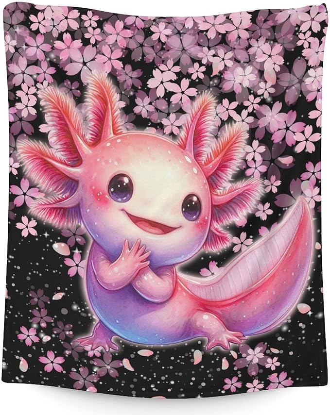 Girls Blankets Gifts Axolotl Blanket for Kids - 40" x 50" Inches Lightweight Comfortable Soft Throws for Couch, Office