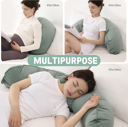 Peallow(Pat. Pend) – Long Round Body Pillow for Adults, Bolster Pillow for Sleeping, Soft and Supportive Pillow for Sleeping & Lumbar Support