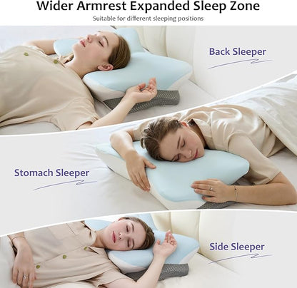 Cervical Pillow for Neck and Shoulder,Contour Memory Foam Pillows,Ergonomic Neck Support Pillow for Pain Relief, Side Back Stomach Sleepers with Pillowcase