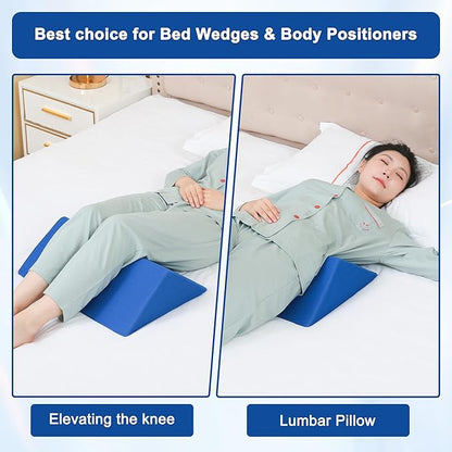 Fanwer Bed Wedges & Body Positioners (3 in 1), 40 Degree Wedges for Bed Positioning,Positioning Pillows for Elderly, Wedge Pillow for Bed Sores, Side Sleeping, After Surgery, Knees Elevated,Back Pain