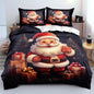 Christmas Duvet Cover Bedding Sets King Size for Kids Girls Teens, Christmas Petal Country Bedding Décor, 1 Duvet Cover and 2 Pillow Shams - 70x90 inches
