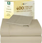 California Design Den Twin XL Sheet Sets - 400 Thread Count Sateen, 100% Cotton Bed Sheets, Deep Pockets, Soft & Breathable, and Durable Bedding Set - Beige (Golden Tone)