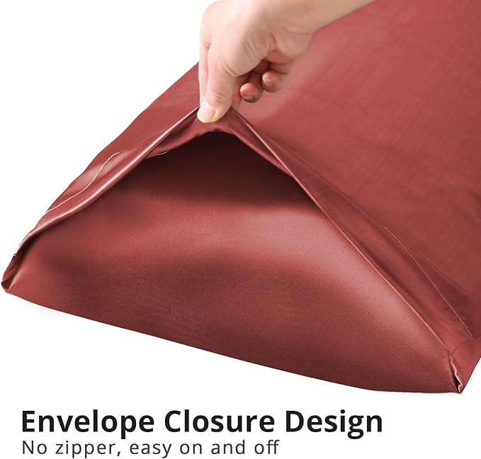 HUXMEYSON Body Pillow with Satin Pillowcase, Body Pillow for Adults, Removable Cover, Wine Red (20"x54")