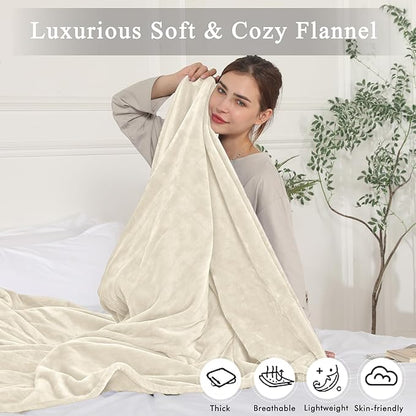 Electric Blanket Full Size, Super Soft Cozy Upgraded Flannel Heating Blanket with 6 Heating Levels & 1-10 Hours Auto Off, Fast Heating & Overheat Protection, 72" x 84", White