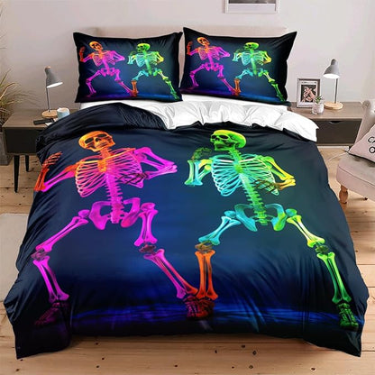 Halloween Twin Duvet Comforter Cover Sets with 2 Pillowcases for Kids Girls Teens Adult Bedroom Decor
