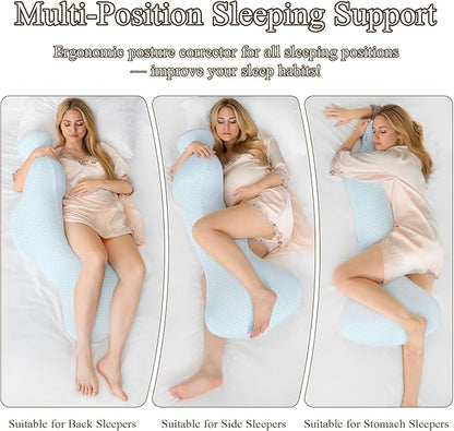 Small Mermaid Body Pillows, Cooling One Piece Body Pillows for Adults, Long Pillow for Bed, Full Memory Foam Body Pillow, Big Hugging Pillows, Soft Firm Body Pillow for Side Sleeper/Pregnancy