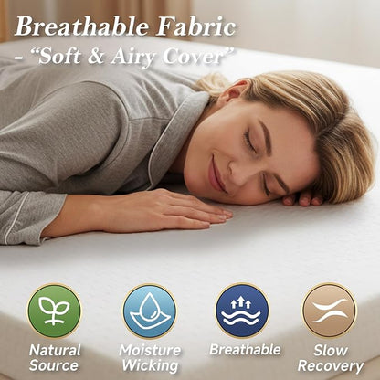 Tiita 3-Inch Mattress Topper Full, Foam Mattress Topper, Removable Mattress Cover, Firm Bed Pad, High Density Foam Mattress Pad, Mattress Protector with 4-Corner Non-Slip Straps