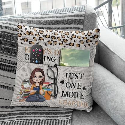 ENCYCOM Personalized Book Reading Pocket Pillow - Custom Reading Pillows with Name – Uniqua Gift for Bookworm Girls, Women Who Love Books, Perfect for Bed or Cozy Corner (Reading Pillow 01)