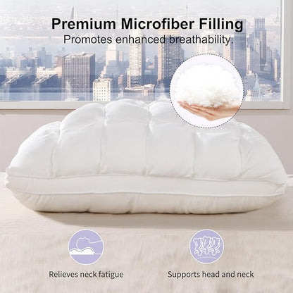 YOUR MOON Pillows Standard Size Set of 2, Soft Support Standard Pillows 2 Pack for Bed, Fluffy Down Alternative Pillow, Luxury Hotel Gel Pillow for Side Sleeping (White)