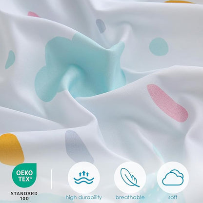 Twin Comforter Set for Kids, Boys, Girls, 4 Pieces Bed-in-a-Bag Bedding Set, All Season Ultra Soft Sheets Set with Comforter, Rainbow Sky