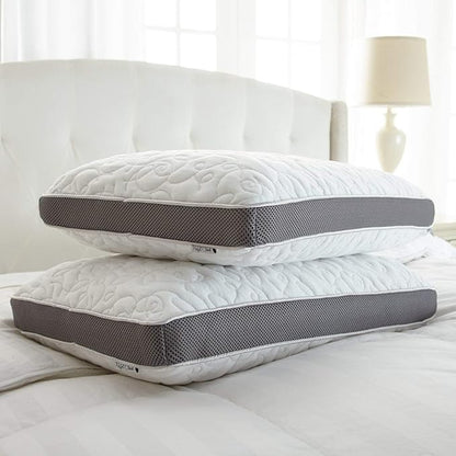 Perfect Cloud Double Airflow Ventilated Memory Foam Bed Pillow for Sleeping - 5.5-inch Breathable Cooling Medium-Loft (Standard)