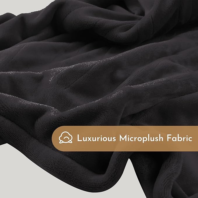 Electric Heated Blanket 50"x60" Throw Size Flannel Heated Blanket, Cozy & Warm for All Night, 5 Heat Settings & 10 Hours Auto Off, Machine Washable,Iron Grey