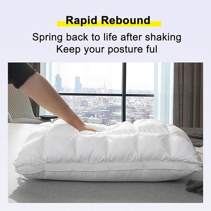 YOUR MOON Soft Pillows Standard for Sleeping, Support Bed Pillows, Fluffy Down Alternative Pillow, Luxury Hotel Gel Standard Pillows for Side Sleeping (White)