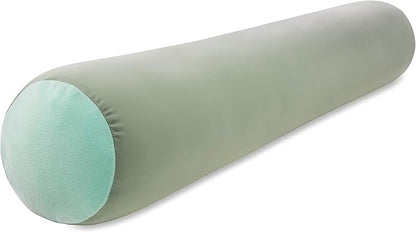 Straight Body Pillow, Full Size Premium Microbead,Side Sleeping/Maternity Pregnant Women, Supportive,Fluffy, Breathable, Cooling, 85/15 Spandex/Nylon Silky Feel Anti-Aging - 48” X 8” - Cadet Grey